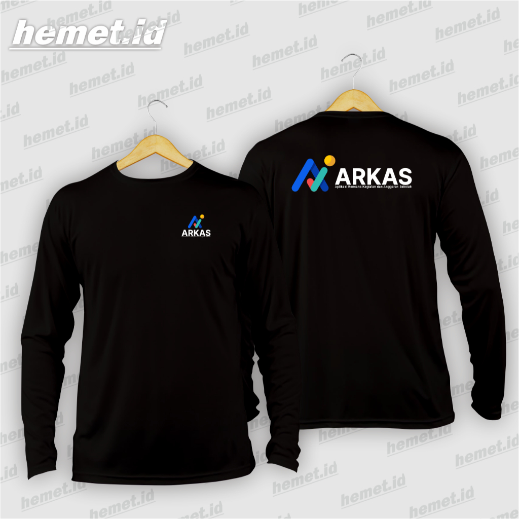 Kaos Baju Arkas Aplikasi Rencana Kegiatan dan Anggaran Sekolah Logo Baru Kaos Lengan Panjang Kaos Ku