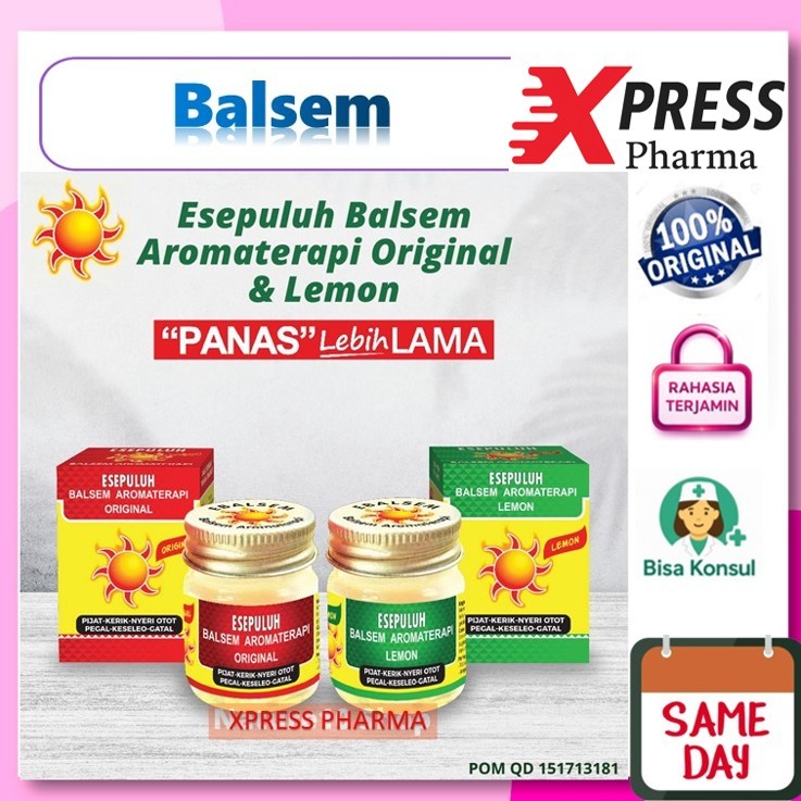 XPRESS  BALSEM Esepuluh Aromaterapi Aromatherapy Matahari Balsam Panas lemon Original Geliga Cap Lan
