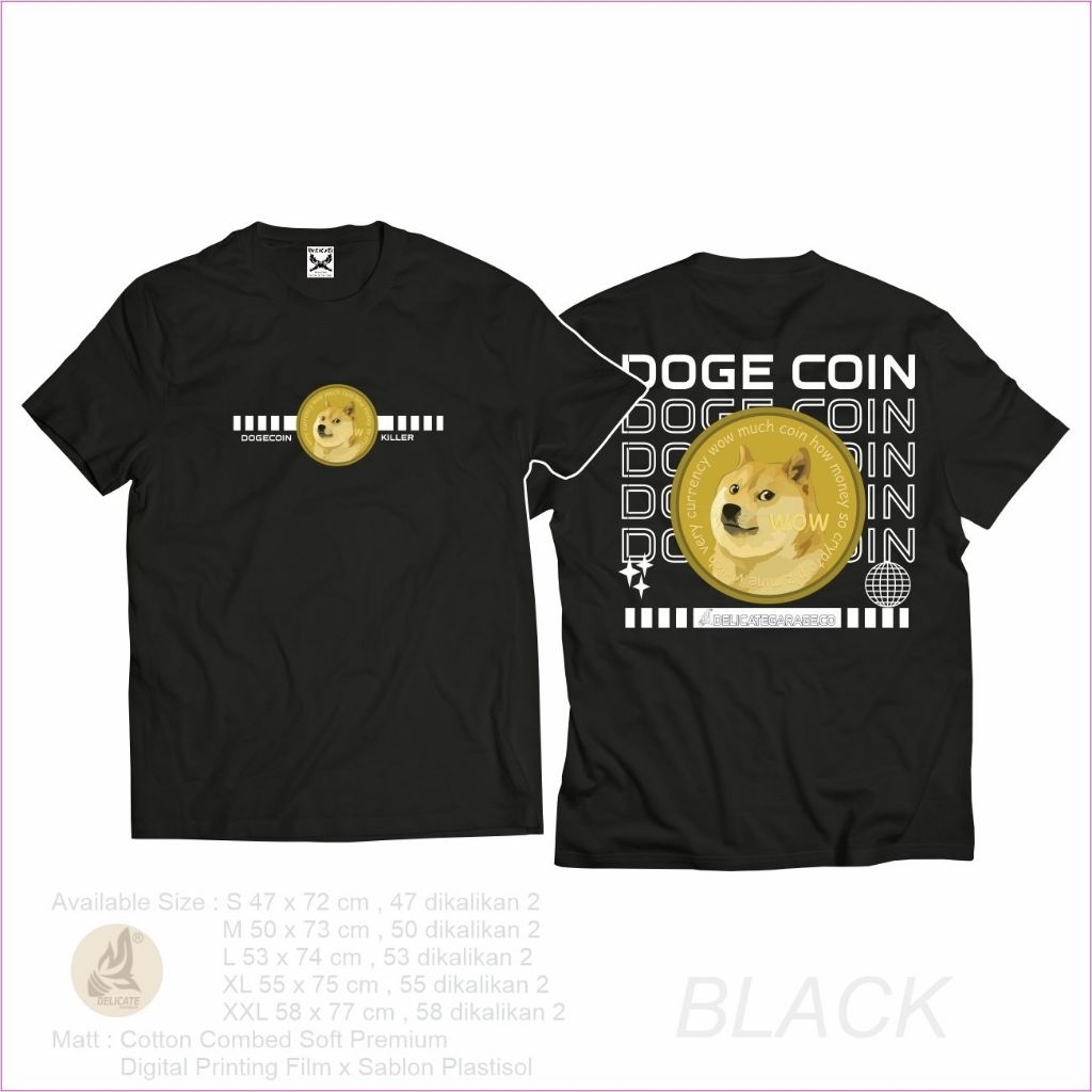 Kaos Doge Koin Premium Policotton 24s Murah Unisex Nyaman dipakai COD