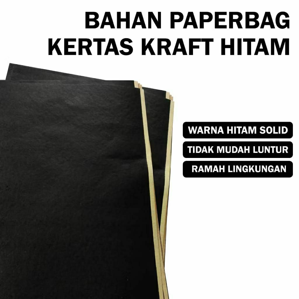 BahanPaperbag|KERTAS KRAFT HITAM|150gsm