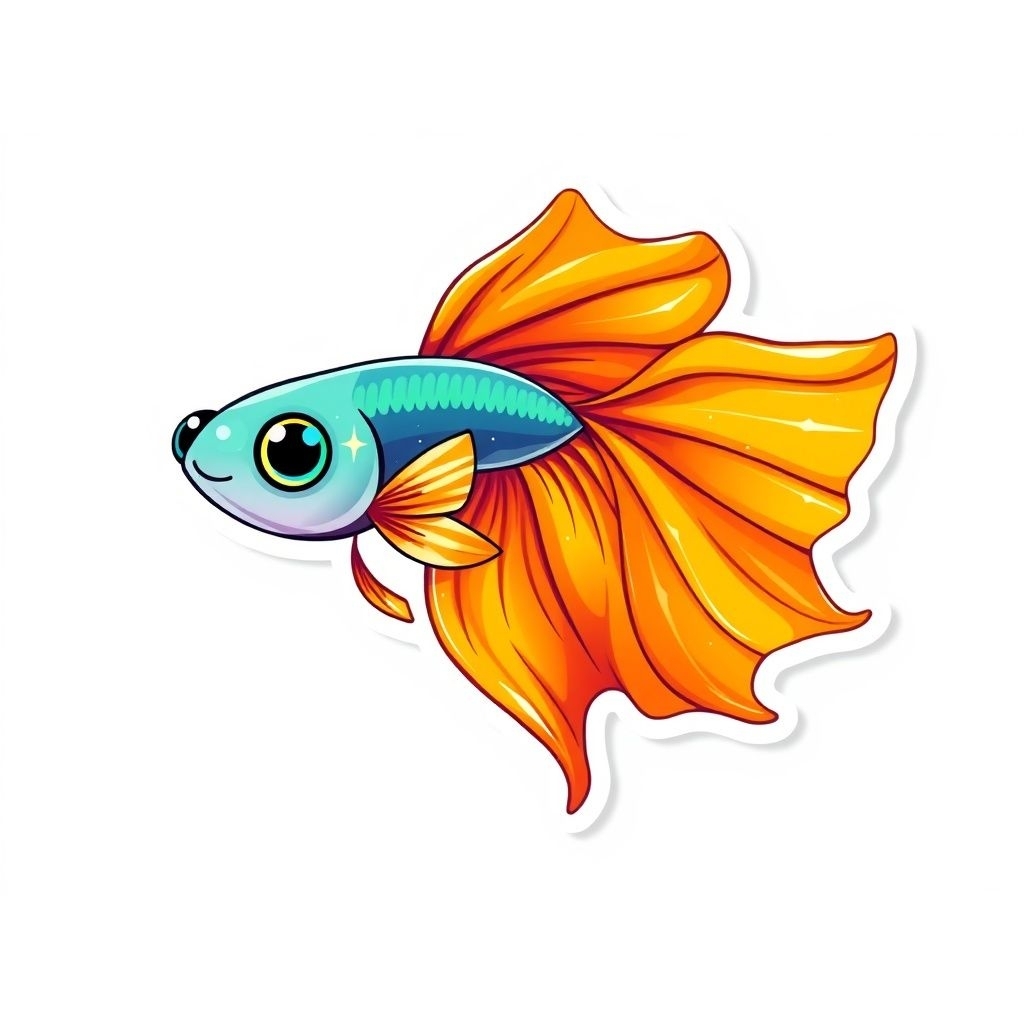 Stiker Albino Koi Red Ear Ribbon Fin c Glassbelly
