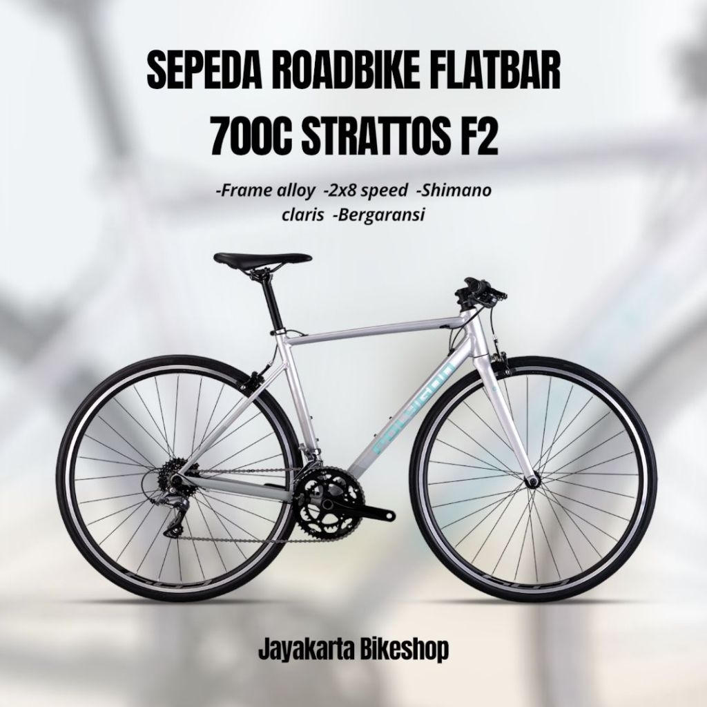 SEPEDA BALAP HYBRID FLATBAR 700C POLYGON STRATTOS F2 | ROADBIKE COMMUTER DEWASA ORIGINAL DAN BERGARA