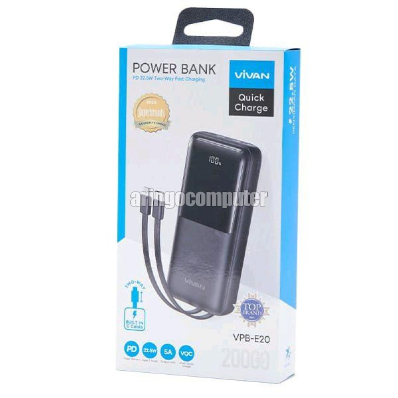 Acc (PowerBank) VIVAN VPB-E20 20000MAH BLACK