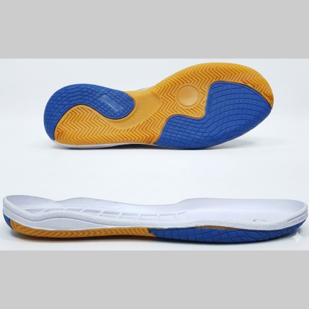 Sol Sepatu Futsal Kasogi Warna Biru Kuning Putih Terbuat dari Bahan Berkualitas Kokoh dan Super Awet