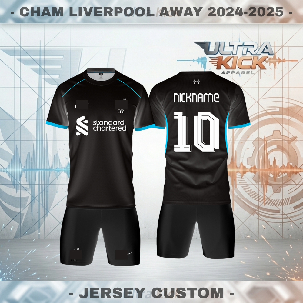 Jersey Sepak Bola Custom Cham Liverpool Away Putih 2024-2025 Pendek Free Custom Nama dan No Punggung