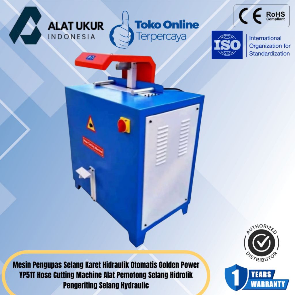 Mesin Pengupas Selang Karet Hidraulik Otomatis Golden Power YP51T Hose Cutting Machine Alat Pemotong