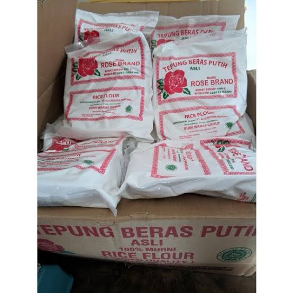 Tepung Beras Rose Brand 1 KG (2x500gr/1kg) - Tepung Beras Putih Halus Premium