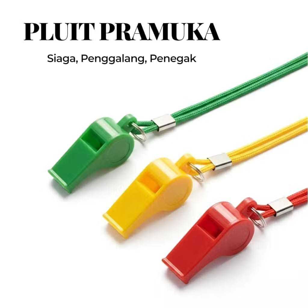 Tali Kur Pramuka Lengkap dengan Peluit Warna Merah, Hijau, Kuning