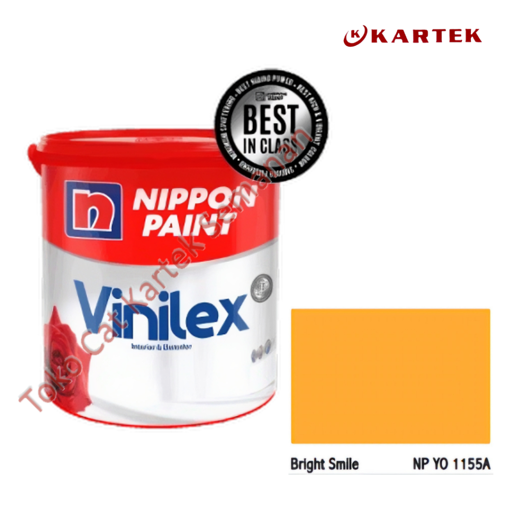 Nippon Paint Vinilex BRIGHT SMILE NP YO 1155A Cat Tembok Interior & Eksterior Orange Halus dan Tahan