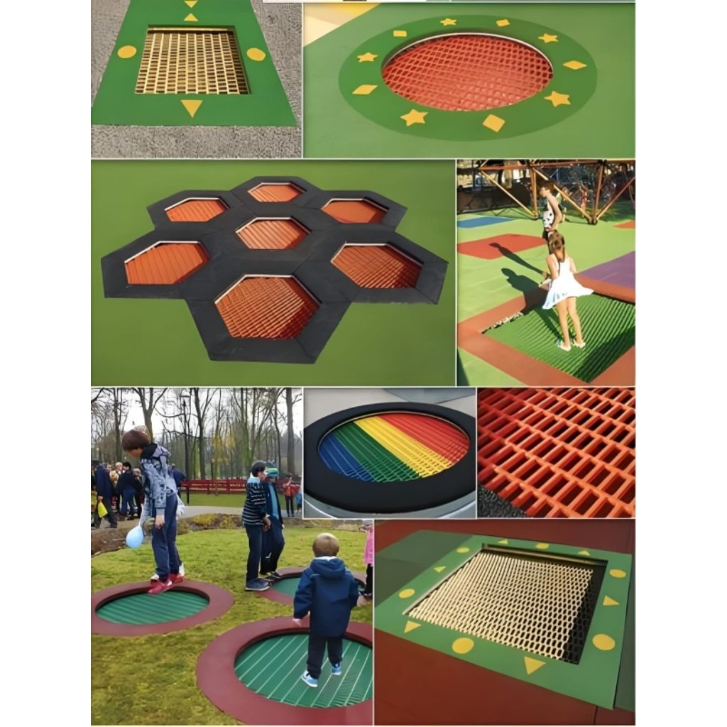 Trampolin tanam mainan lompat trampolin