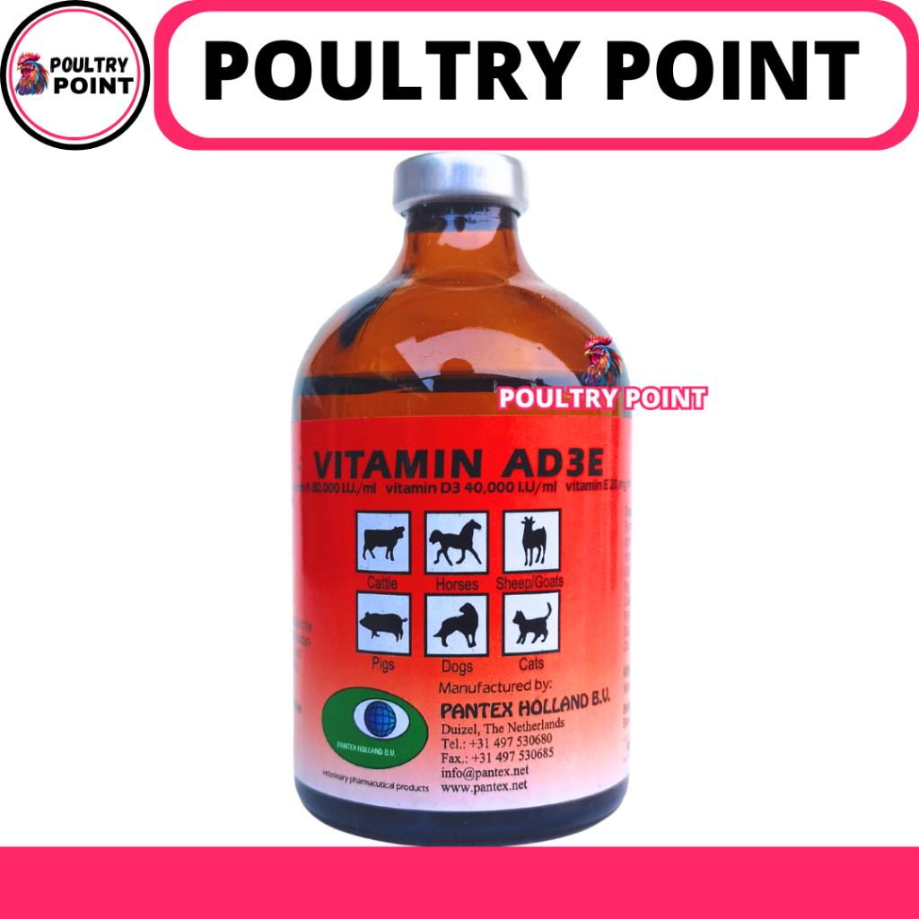 PANTEX VITAMIN AD3E 100ML - Vitamin ADE Hewan Ternak Sapi Kambing Domba Babi - Mirip Vitol Fertilife