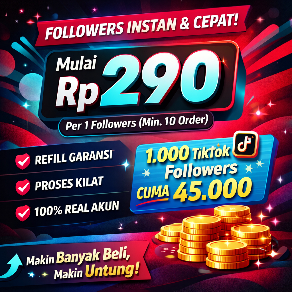 Followers TikTok  Permanen Real Aktif Indonesia  murah | Jasa Tambah Akun TT Bergaransi Refill Anti 