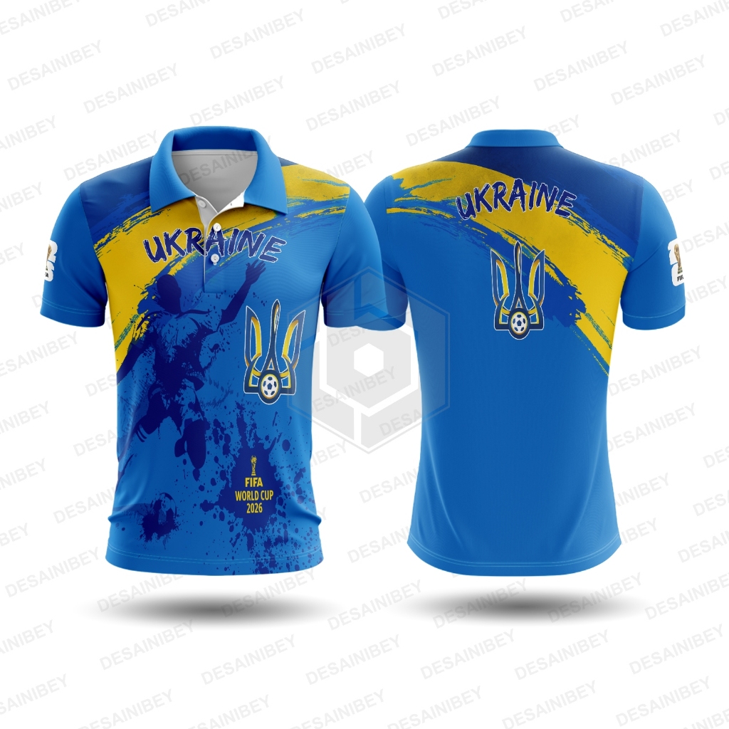 Baju Jersey Wangki Piala Dunia 2026 Ukraina / Kaos Ukraina Printing Art01