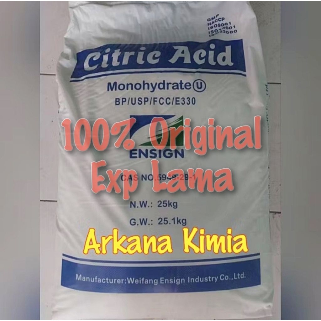 Citrun 25 Kg / Citric Acid 25 Kg / Asam Sitrat 25 Kg / Citric Acid Monohydrate (Ex Weifang) 25 Kg