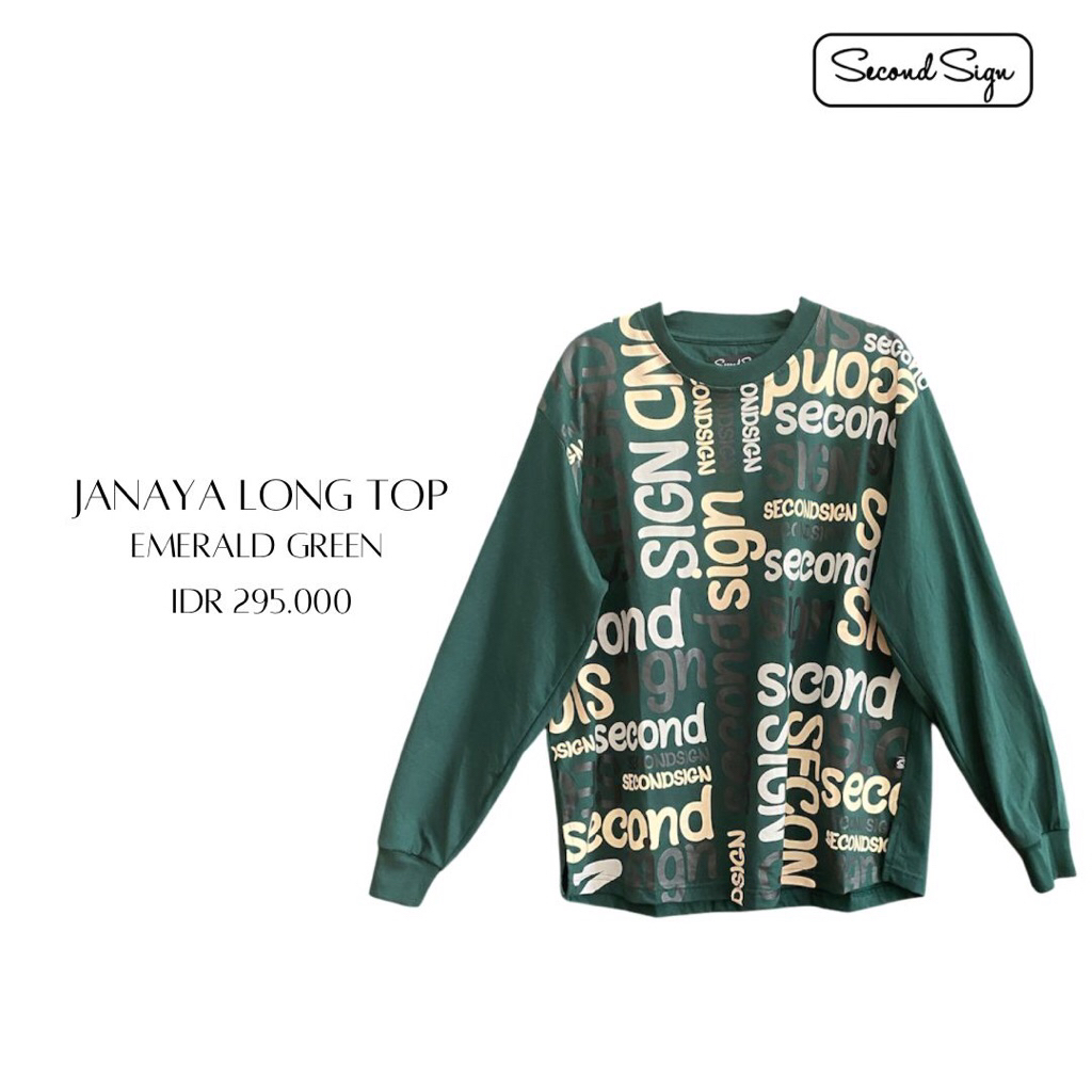 Skyshop Hijab Janaya Long Top Series Terbaru By Second Sign Bahan Cotton Combed