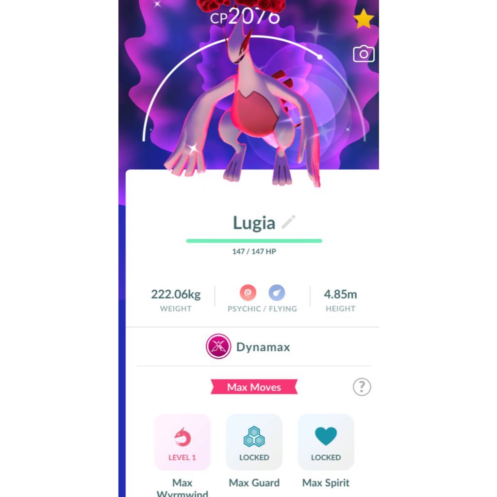 Pokemon Go Dynamax Pokemon Untuk Raid level 35 Hooh/Lugia/Regirock/Regice