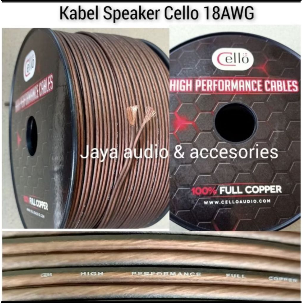 Kabel speaker Midbass -Midrange -Tweeter Cello 18awg Original Cello