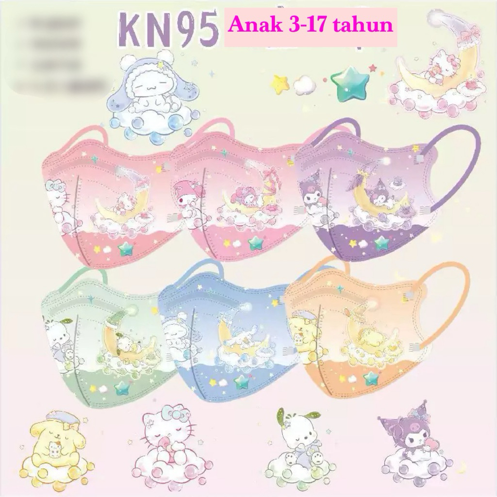 KN95(INDIVIDUAL PACKAGING USIA 3-17 TAHUN) MASKER ANAK ISI 10 PIECES