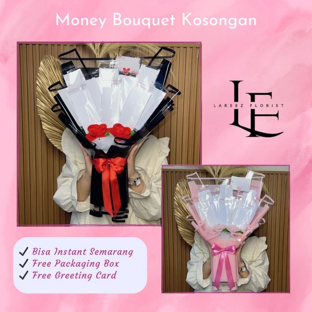 [READY BISA INSTANT SEMARANG] TERMURAH SIZE BESAR JUMBO Money Bouquet Kosongan BUNGA MAWAR KAWAT BUL