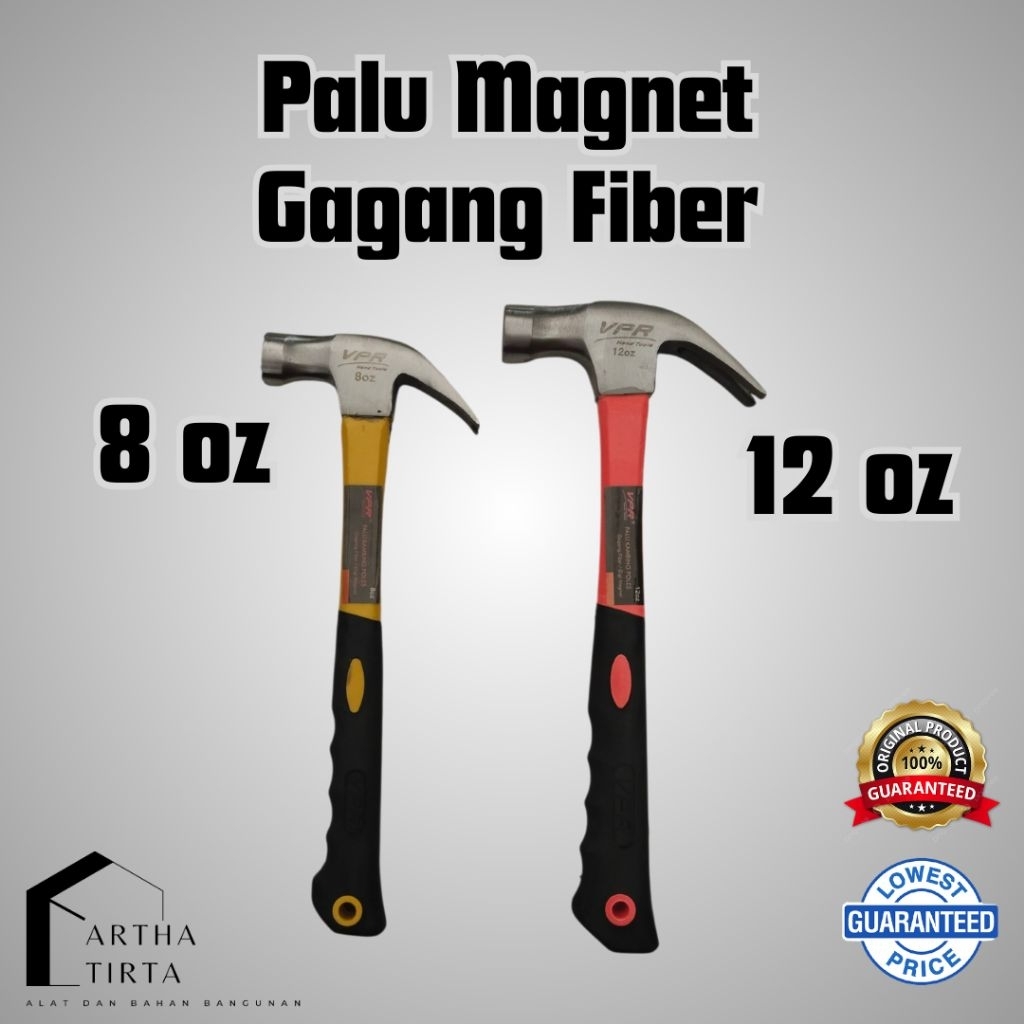 Palu Kambing Magnet Gagang Fiber Claw Hammer VPR 8oz 12 oz Palu Martil Cungkil Paku