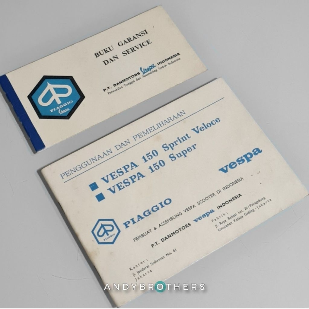 Buku Manual Book / Penggunaan dan Pemeliharaan Vespa 150 Sprint Veloce & 150 Super 1974-1978 ORIGINA