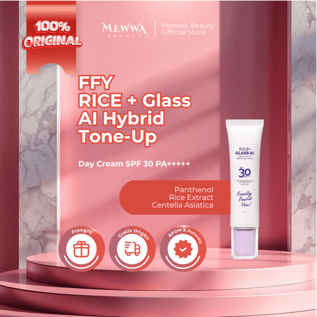 Mewwa Beauty -  FINALLY FOUND YOU RICE + Glass AI Hybrid Tone-Up Essence Day Cream SPF 30 PA+++++ | 