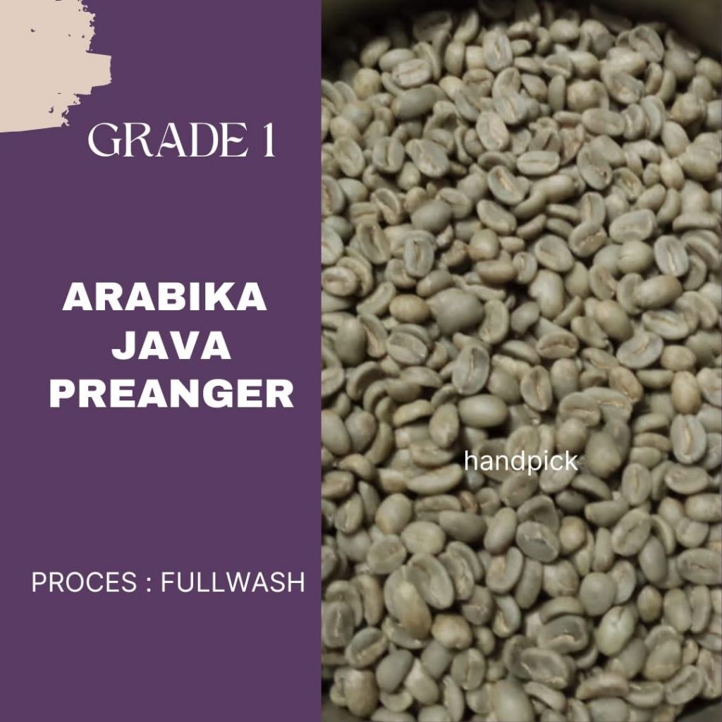 Biji Kopi Mentah / Green Bean Arabika Java Preanger Dryhull Fullwash Grade 1 - 1kg