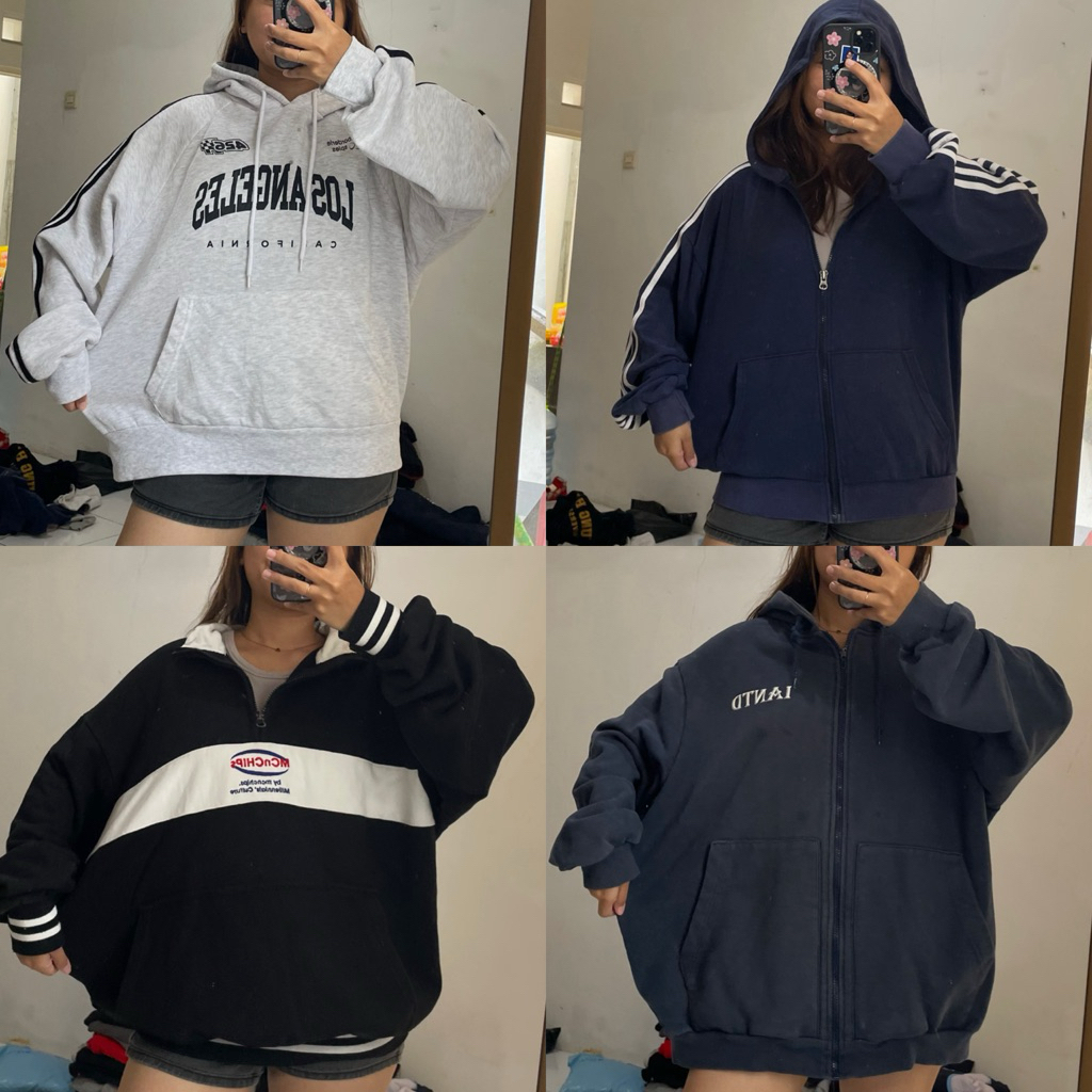 [COD] CREWNECK HOODIE CROP GEMOY OVERSIZE LENGAN BALON by FUKA PROJECT