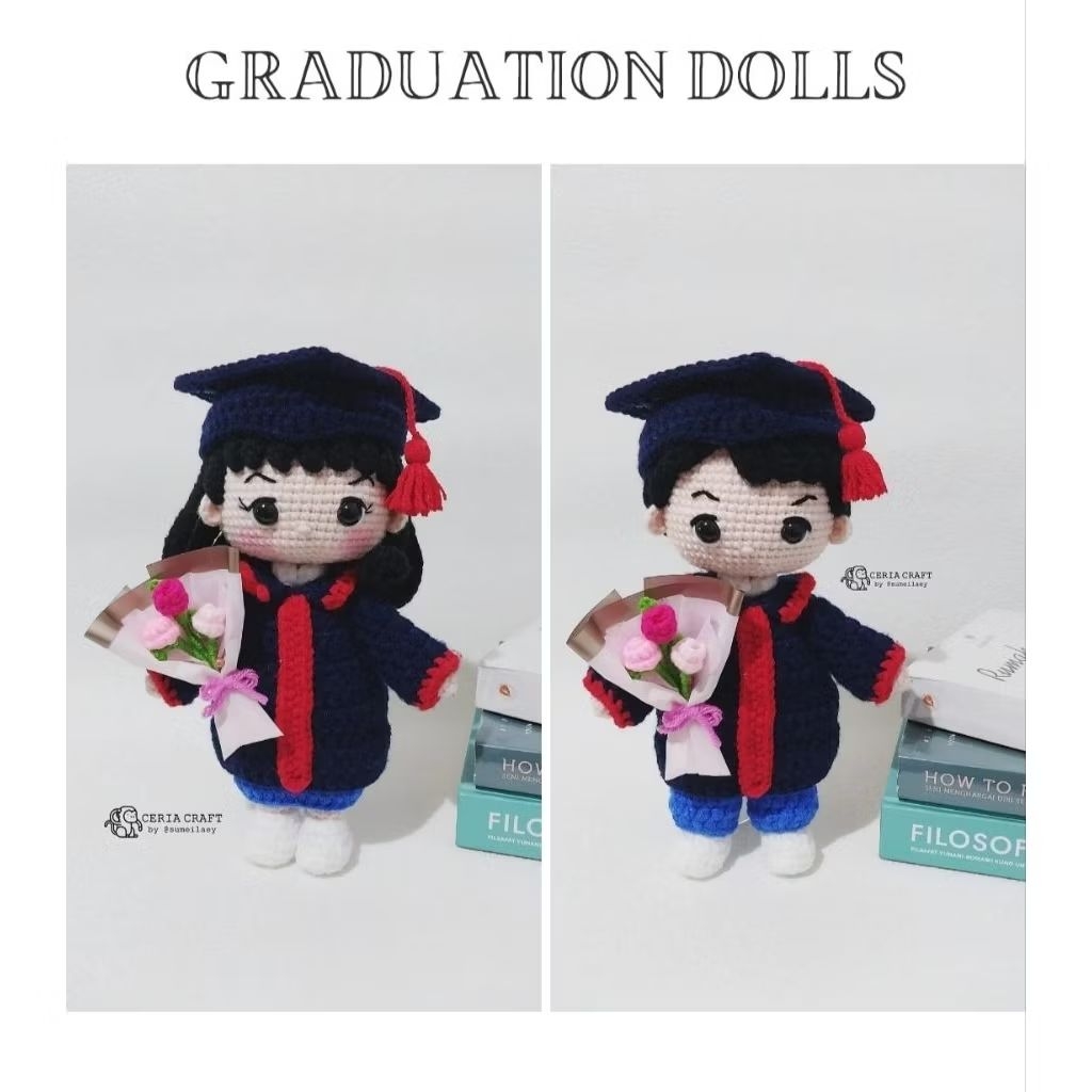 Boneka Rajut/Amigurumi/Boneka Wisuda/Graduation Doll