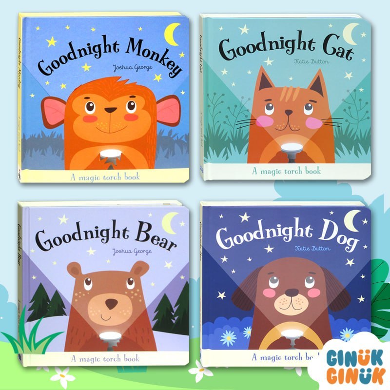 Buku Senter Ajaib - Magic Torch Book Goodnight Bear & Lion (use the magic torch to help finding thei