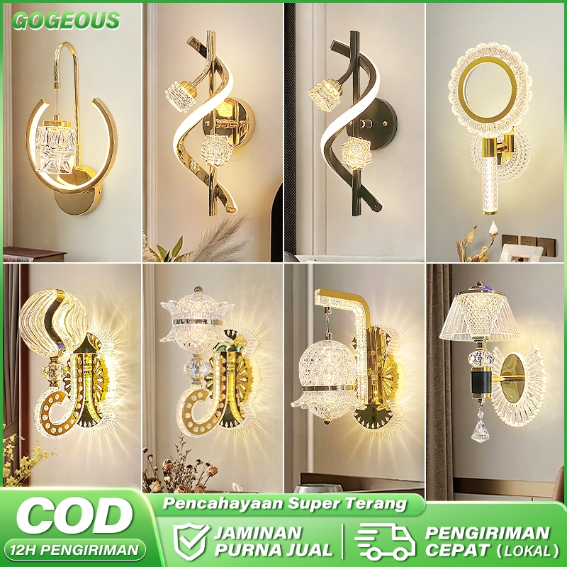 [COD] GOGEOUS Lampu Hias Dinding Minimalis Lampu Gantung Kristal Lampu Dinding Kristal Gaya Modern