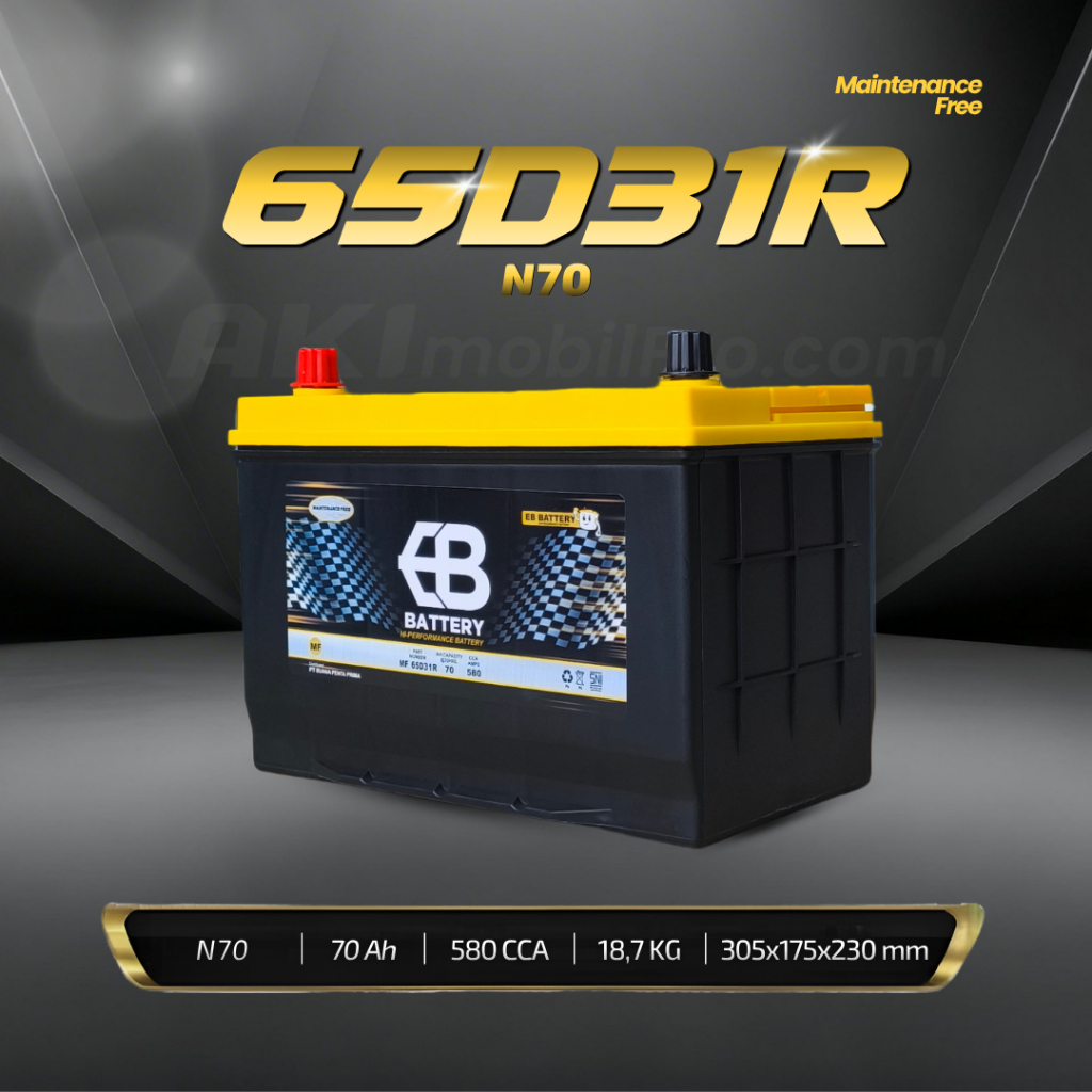 AKI KERING MOBIL EB Battery MF N70 (65D31R) | Aki Kering Mobil Pajero | L-300 Diesel | KIA Carnival 
