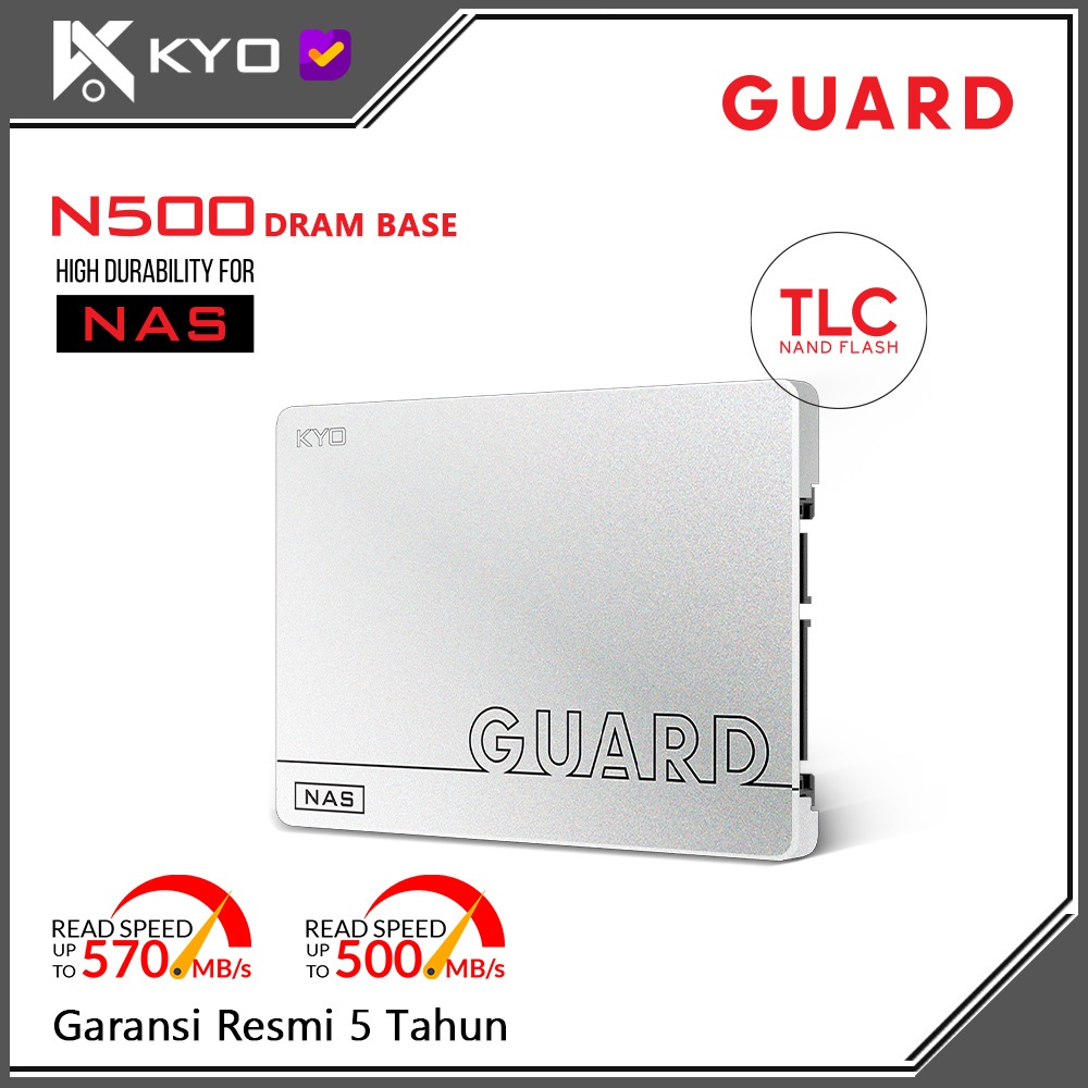 KYO GUARD N500 DRAM SSD 512GB / 1TB / 2TB DRAM BASE NAS SSD SATA III / SATA 3 / SATA 2,5inch 3D NAND