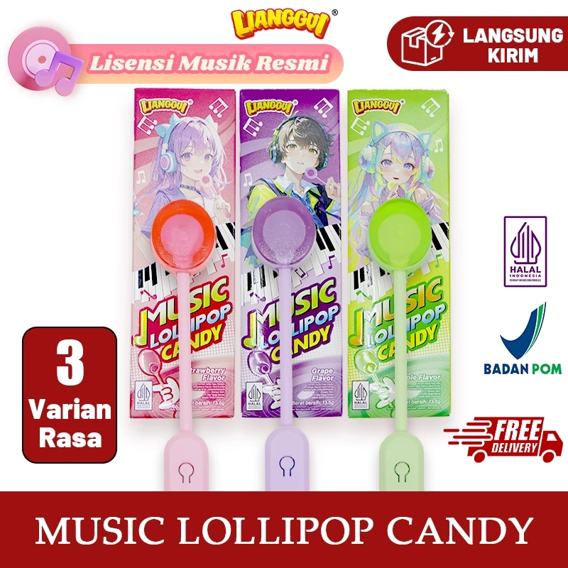 Lianggui Lolipop Musik HALAL permen musik Anak Hadiah Ulang Tahun Mainan anak perempuan jajanan anak