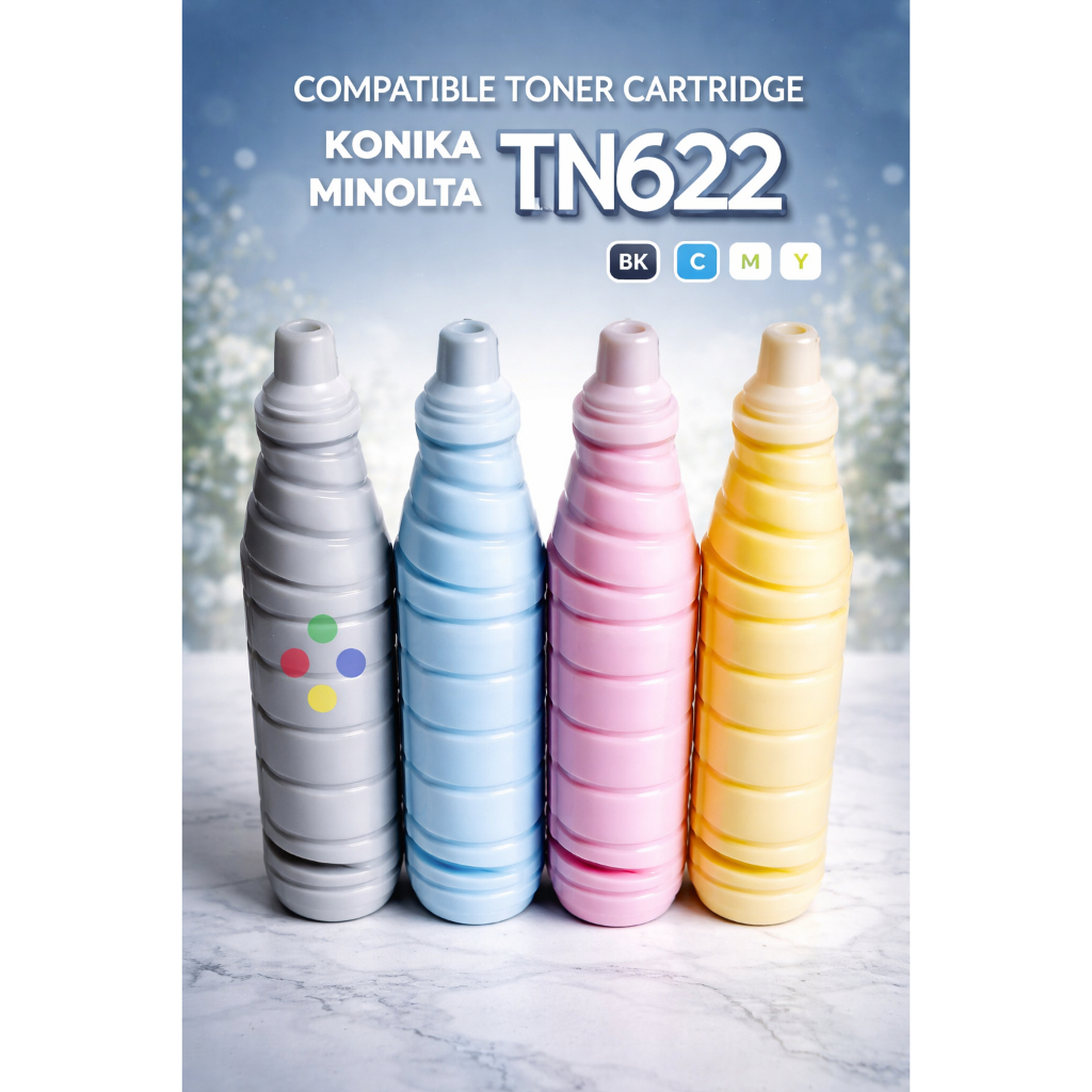 Compatible Toner Cartridge Konika Minolta TN-622 TN 622 TN622 - BIZHUB PRO C1085 C1100 C6085 - CYAN 