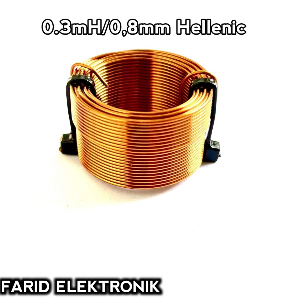 Coil induktor lilitan crossover 0.3mh 300uh  kawat 0.8mm hellenic