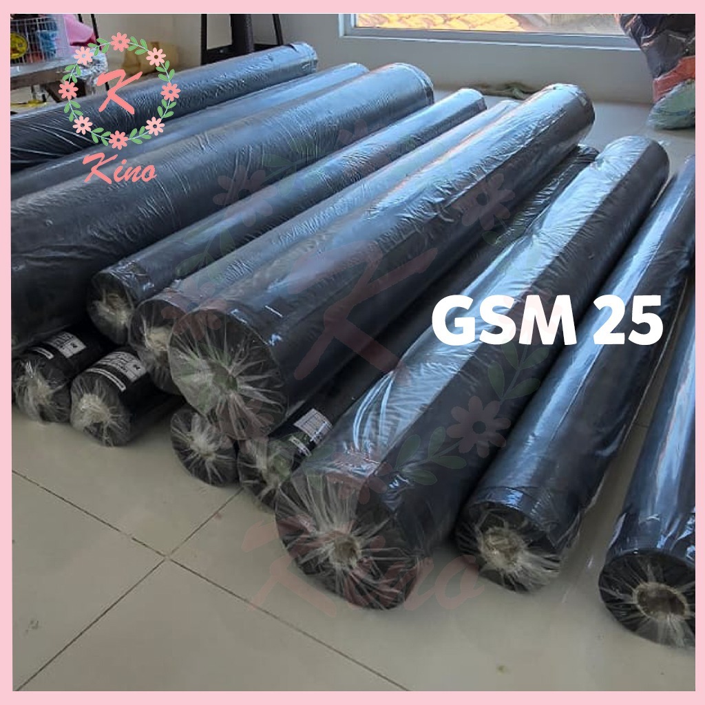 kain spunbond 25 GSM HITAM NON WOVEN furing tebal GRAMASI BAHAN MASKER APD HEADCOVER