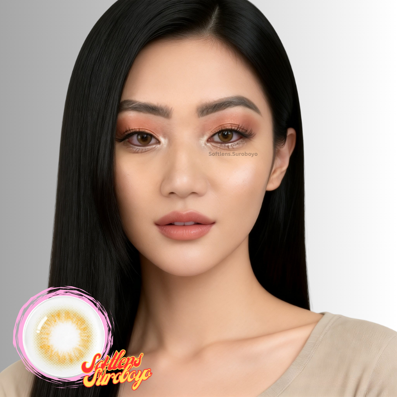 Softlens Princess Scandi Hazel Brown Cokelat - Russian / Arabian Looks Dupe Olens Instant Surabaya