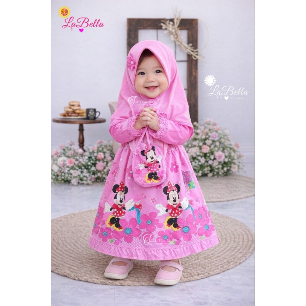 BAJU GAMIS BAYI KATUN JEPANG SET JILBAB LABELLA