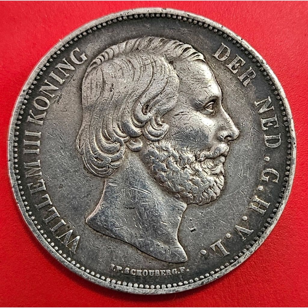 Koin Perak 2½ Gulden 1872 Willem III (XF)