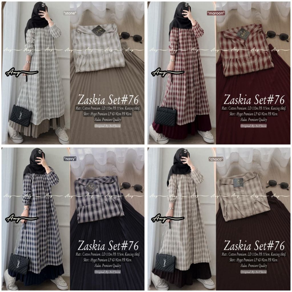 READY STOCK • ZASKIA ZASKIYA GEYMA WOLANA AYANA WILZA SET ROK CANTIK ORI BY ANY CLA HIJAB // BAJU AT