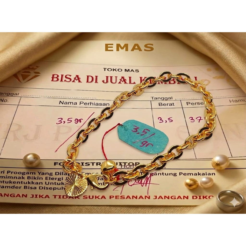 Gelang Perhiasan Wanita Emas Muda Motif Nuri