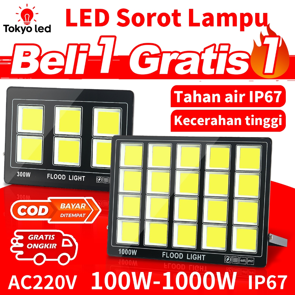 Lampu LED Sorot Tembak Outdoor Floodlight Super Terang Jarak Jauh