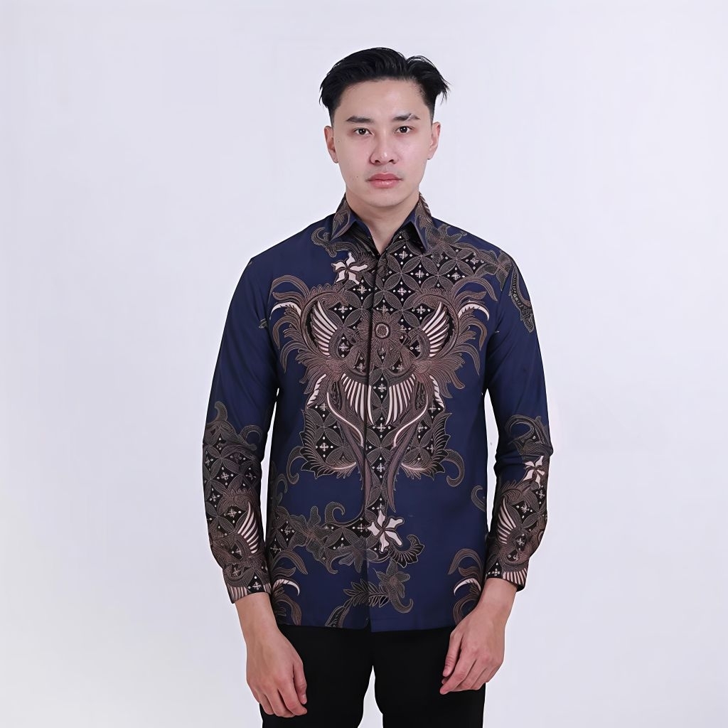 KEMEJA BATIK PRIA SLIMFIT MODERN LENGAN PANJANG FULL PURING YOGASWARA