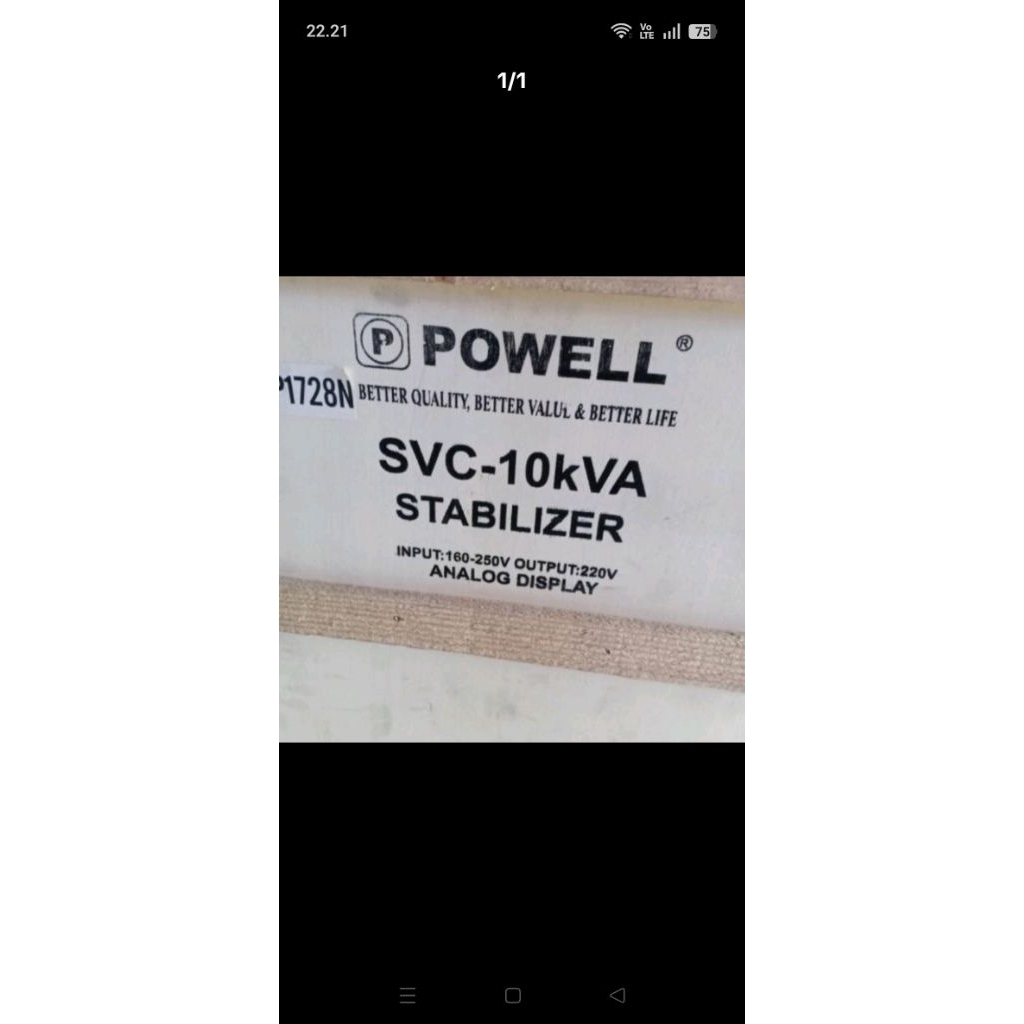 stavol stabilizer 10kva 1phase Powell