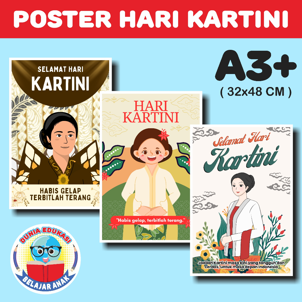 Poster Hari Kartini || Poster Kelas  || Poster Edukasi Sekolah || Poster Edukasi Anak