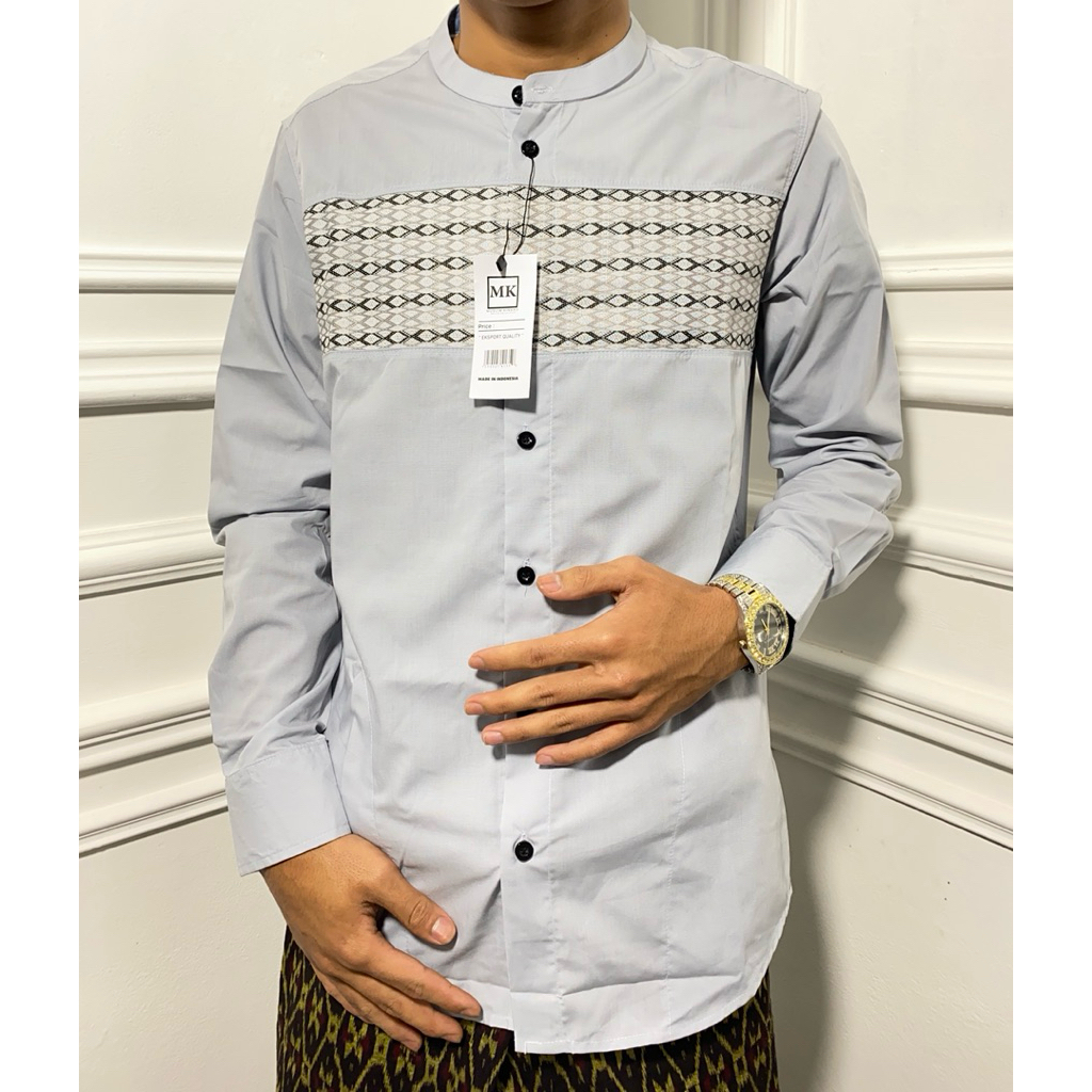 Kemko mk kemeja koko  kemeja motif kemeja kombinasi motif baju koko pria muslim premium lengan panja