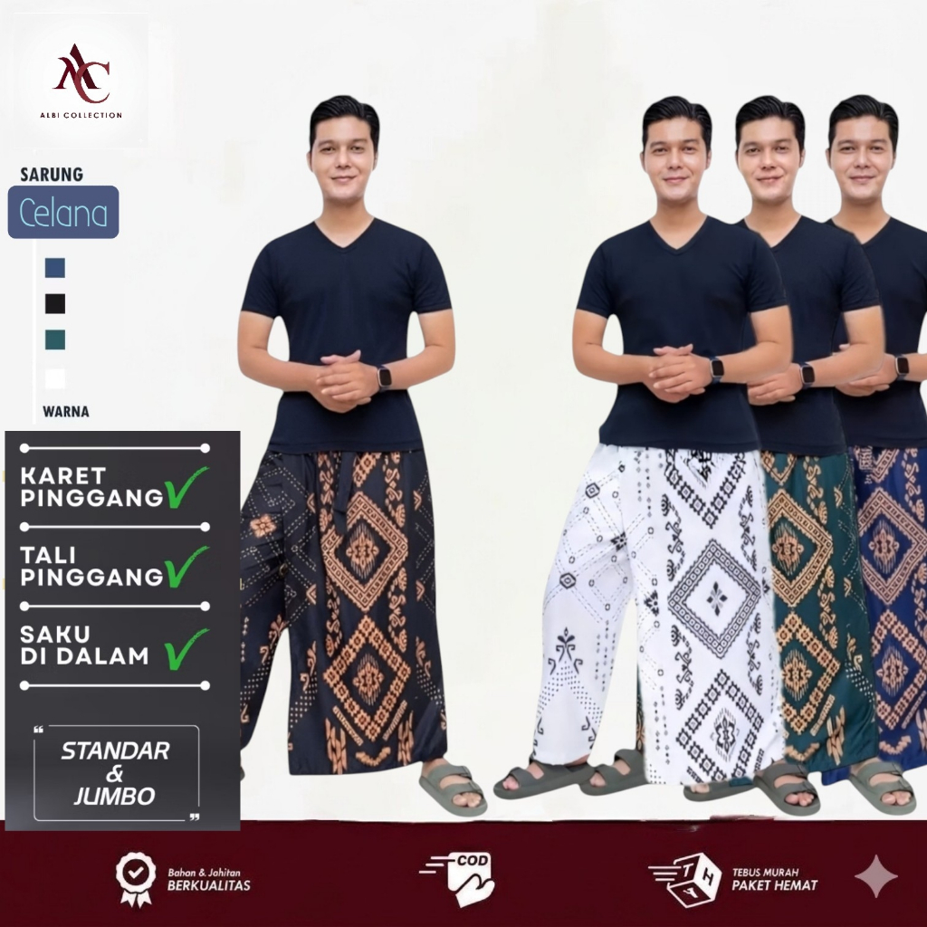SARUNG CELANA DEWASA santri/santriwati  Sarung Instan Pria Dewasa  Sarung Batik Pria Dewasa  Wadimor