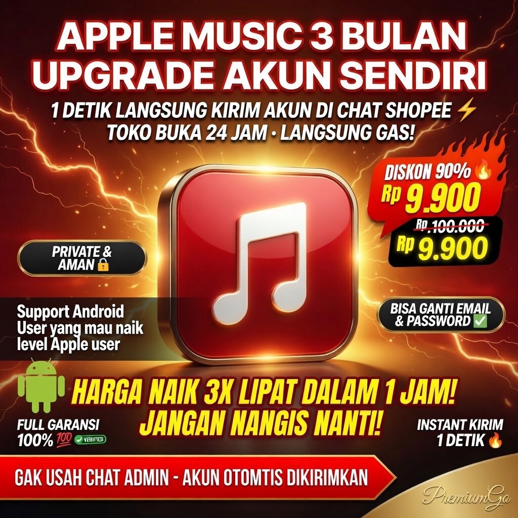 APPLE MUSIC FAMILY PRIVATE 3 BULAN | Akun Sendiri Privat | Upgrade Family PremiumGo | No Ads | HiFi 