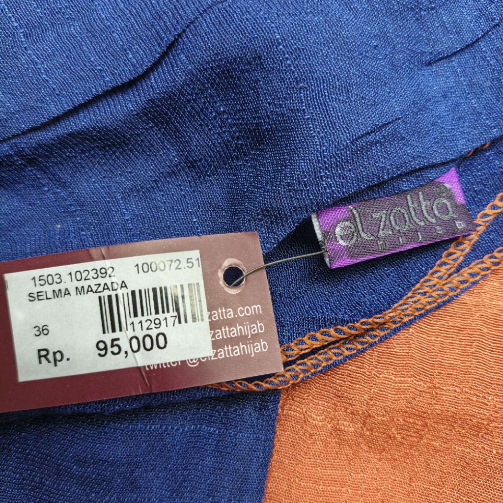 elzatta selma Mazda pashmina scarf warna biru orange ungu kerudung hijab bukan segi empat bergo